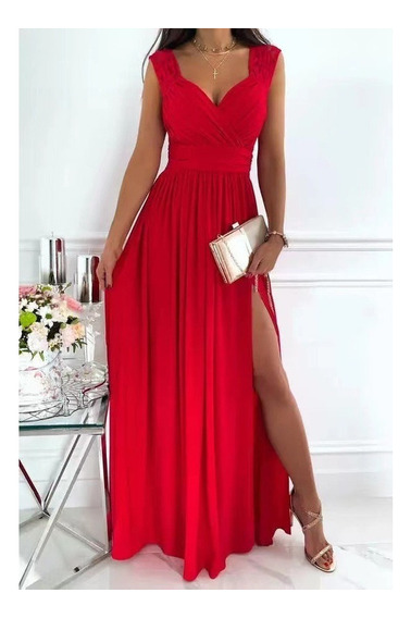 Vestido Rojo Elegante Largo | MercadoLibre 📦