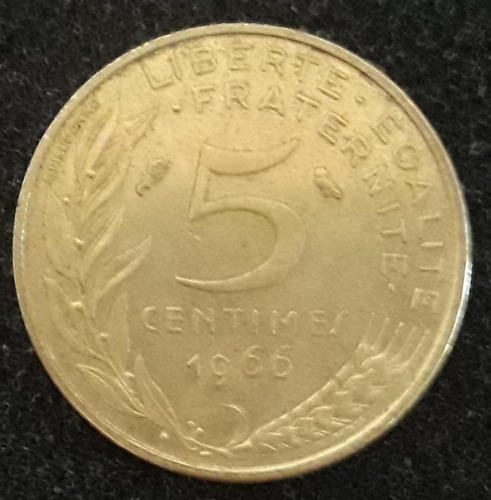 Moeda 5 Centimes Ano 1966 França
