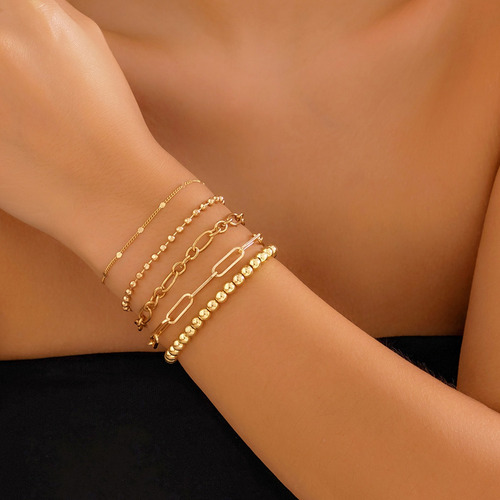 Pulseras Simples De Cadena Fina De Metal A Mano Para Joyas D