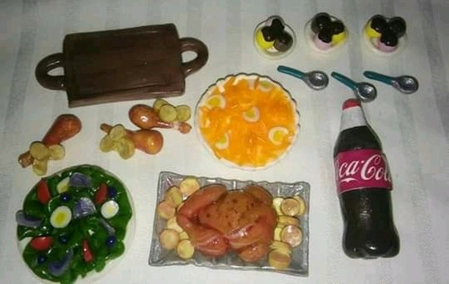 Comida Barbie Miniaturas X 63 + Combo Pizza
