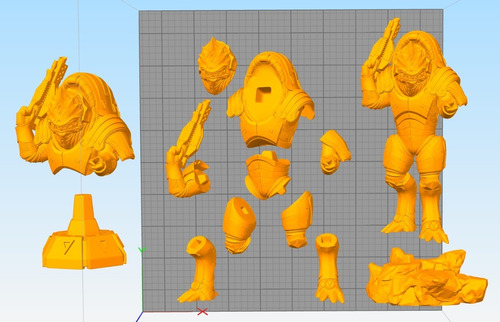 Mass Effect Wrex +busto H3 Archivo Stl Para Impresión 3d