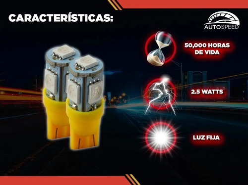 Foco Pellizco Led 5050 T10-158 Color A Elegir Por Par Bsp