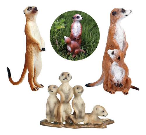 4 Simulación Estatuilla Animal Modelo Hogar Miniatura Hadas
