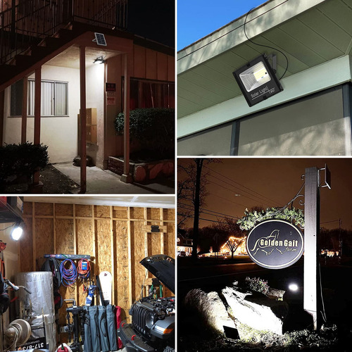 Luz Solar Inundación Ip65, 6000 K, Automática Exterior Patio
