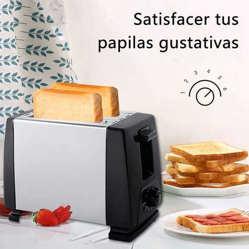 Tostadora 2 Rebanadas Mini Horno Para Bagel Pan Desayuno 6 Ajustes De Temperatura Tostado Uniforme Rapido Acero Inoxidable Facil De Limpiar