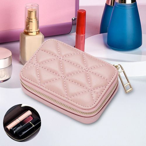Y Estuche Para Lápiz Labial Con Espejo Portátil Para Bolso