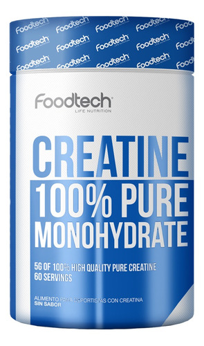 Imagen 1 de 1 de Creatine 100% Pure Monohydrated 60 Svs -foodtech