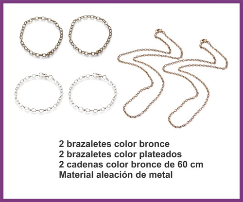 Kit Componentes Bisuteria, Dijes, Cadena, Etc Para Armar