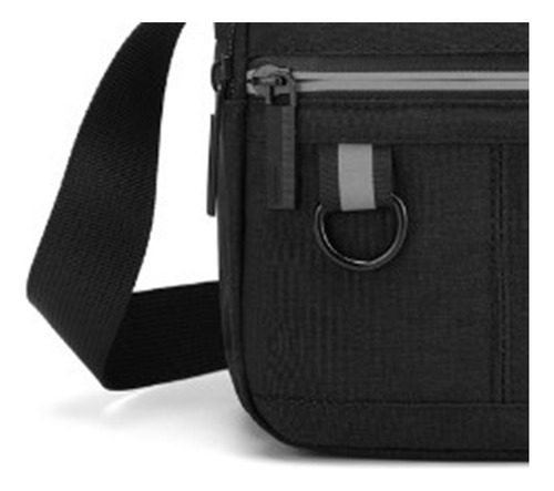 Bolso De Hombre Canvas Shoulder Messenger Black Tamaño Libre
