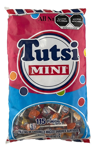 Paleta Tutsi Mini Pop Sabores Surtidos 115 Pz