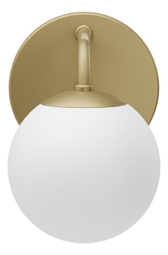 Arandela Jabuticaba Curvada Luminária De Parede Globo Leitoso 12cm Cor Champagne G9 Mf193 Mega Forte Iluminação