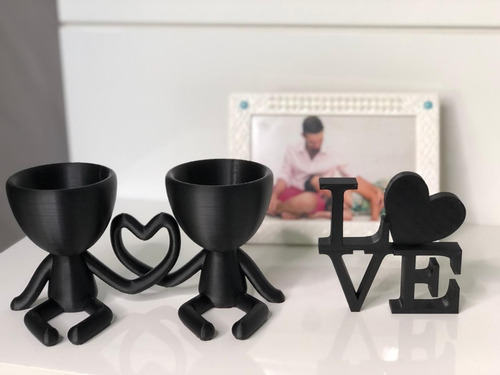 Imagem 1 de 1 de Kit Presente Dia Dos Namorados Vasinho Casal + Palavra Love