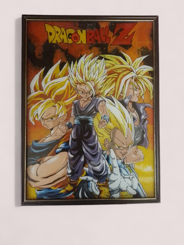 Cuadro Pintado En Vidrio Dragon Ball Z - 43,5 Cm X 31,5 Cm