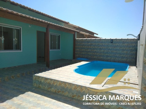 Imagem 1 de 9 de Casa 2 Quartos, Área Gourmet E Piscina Em Unamar - Cf 76.1