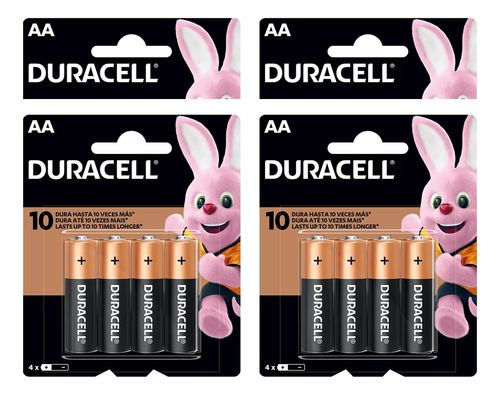 Kit 16 Pilhas Alcalina Pequena Aa Duracell 1,5v Mn1500b16