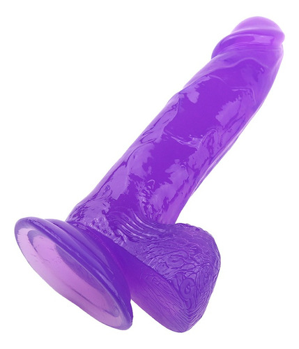 Dildo Silicona Consoldor Realista Talla L 20 Cm Morado