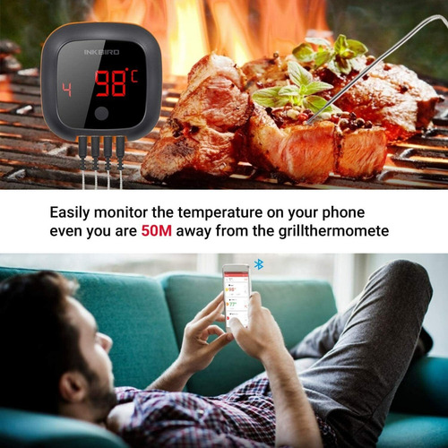 Zc Termómetro Bluetooth For Carne Cocinar Comida Barbacoa