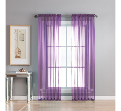 Elemento Ventana Diamante Sheer Voile Extra Wide Rod Pocket