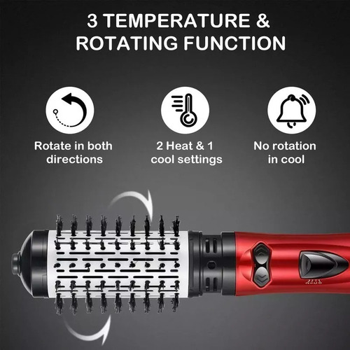 Escova De Cabelo Elétrica Rotativa Giratória 1200w Íons