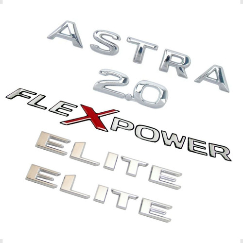 Kit Emblemas 1 Astra + 2 Elite + 1 2.0 + 1 Flexpower 2002 ..