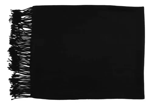 Xale Cachecol Pashmina Lisa Preta Grossa Echarpe Lenço Luxo