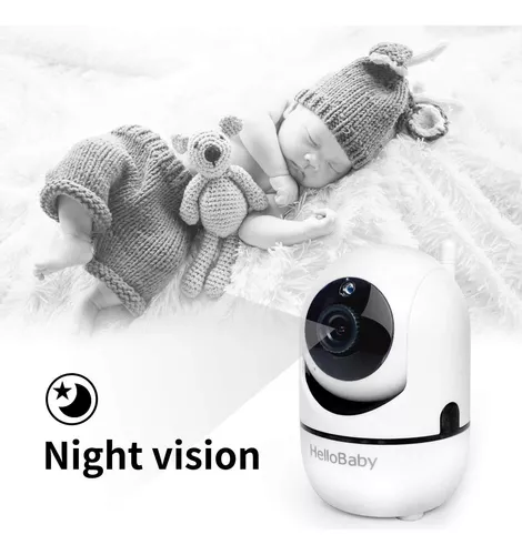Monitor de video para bebés con cámara y audio, pantalla LCD de 3.2  pulgadas, visión nocturna infrarroja, audio bidireccional y monitoreo de