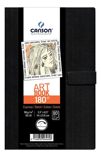 Libreta Canson Art Book 180° 96gr 14x21,6cm Color Negro