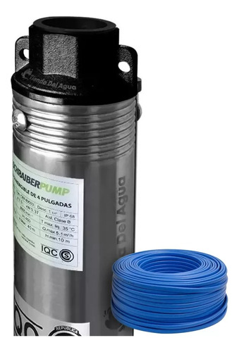 Bomba Sumergible 4 Pulgadas 1 Hp 5000 L/h 65 Mts 20 Cable
