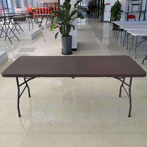 Mesa Plegable Plástico Camping Jardín 1.80 Cm Diseño Ratan