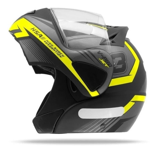 Casco Jet Rebatible, Negro/amarillo Mate - Biela