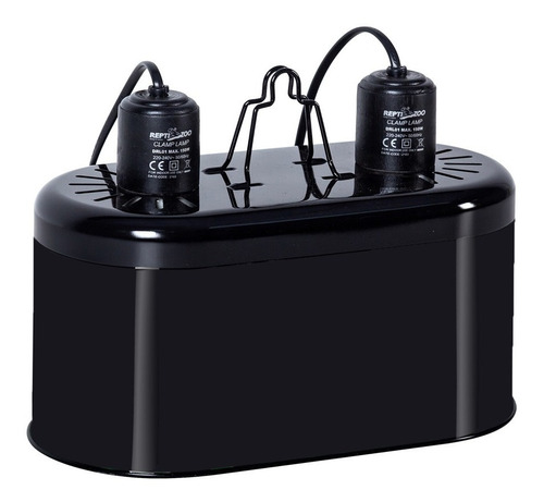 Reptizoo Lámpara Doble Domo, 150 W X 2, Doble Apagador Metal