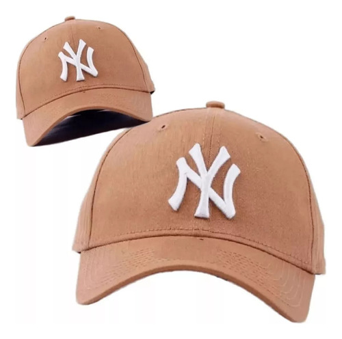 Boné Ny New York Feminino Masculino Snapback Trucker Marrom Com Branco Un