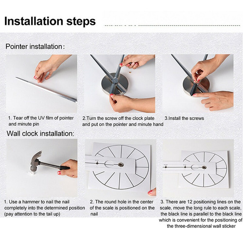 Imagen 8 de 10 de Reloj De Pared Cuarzo 3d Diy Acrílico Moderno Grande Nuevo