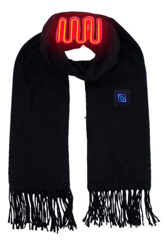 Bufanda Calefaccion Eléctrica Usb Larga Regulación Tres Engr Negro Diseño De La Tela Talle