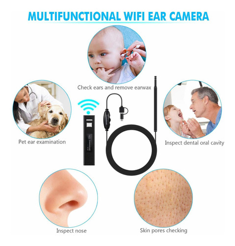 Herramienta Endoscopio De Limpieza De Oídos Wifi 3 En 1 