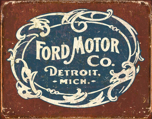 Desperate Enterprises Ford Motor Co. Cartel De Lata Con Logo