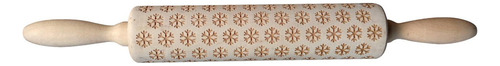 Rolo De Madeira Com Padrões De Natal Rolo De Estilo H