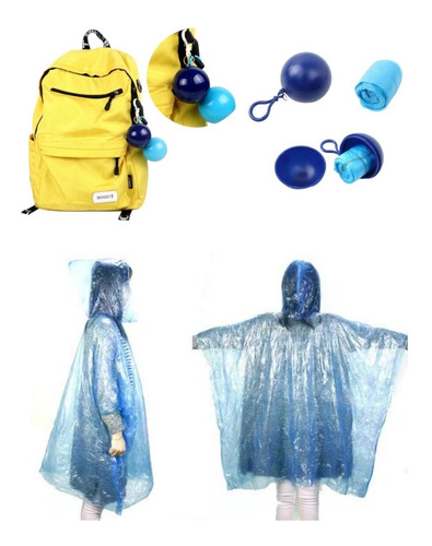 Poncho Capa Impermeable Ultraliviano Portátil Estilo Llavero