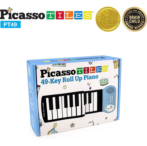 Picassotiles Pt49 Rollo De 49 Teclas Flexible Portátil Pa...