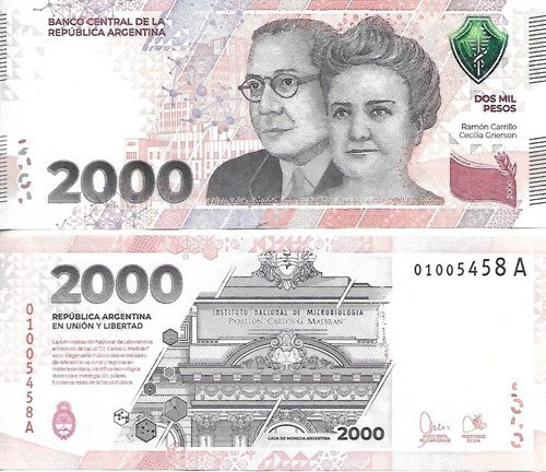 Lote Billetes $ 1000 San Martin Y 2000 Sin Circular Palermo