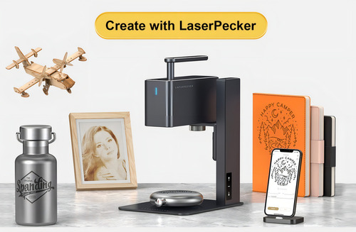 Grabadora láser Laserpecker 2 Fibra Metal Portátil 60 W Bivolt