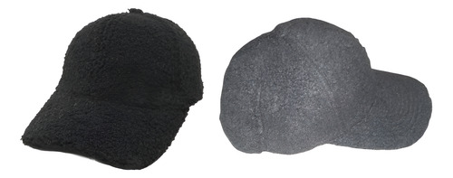 Gorra Corderito Ajustable Con Visera Abrigada Negro L Corderito
