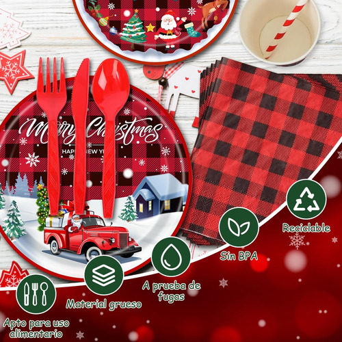 Conjunto De Talheres Para Festa De Natal Com 194 Peças,