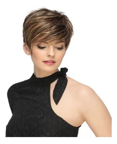 Y Peluca Corta Rubia Ombré For Mujer, Peluca Rizada De Fibra