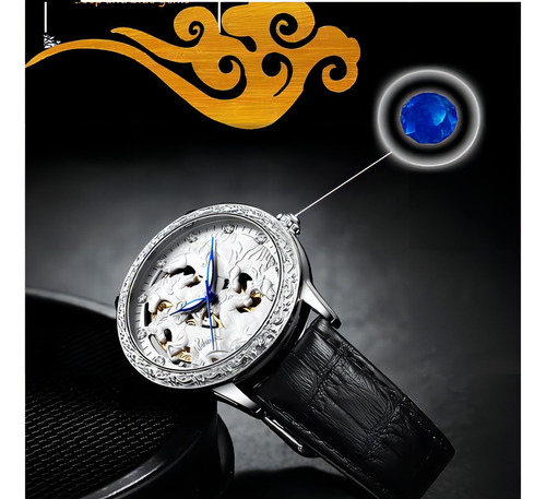 Reloj De Moda Mecánico Kimsdun Luminous Hollow Color Del Fondo Plateado