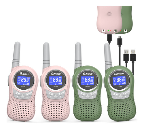 Qniglo Walkie Talkies Recargables Para Adultos, Ninos Walkie