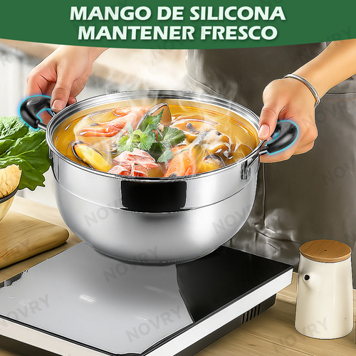 Novry 20pzs Batería de cocina completa Antiadherent Inoxidable Material Espesado Juego De Utensilios De Cocina Ollas Y Sartenes