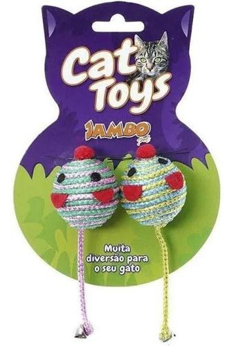 Brinquedo Jambo Ratinho Redondo Para Gatos 2 Unidades