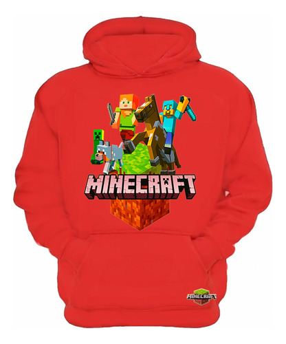 Polerón Canguro Minecraft Niños, Jóvenes