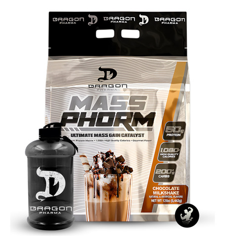 Massphorm 12 Lb Dragon Pharma, Ganador De Peso Sabor Chocolate Milkshake